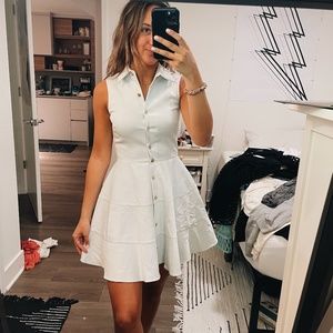 Alexis White Mint Collared Polo Dress Preppy